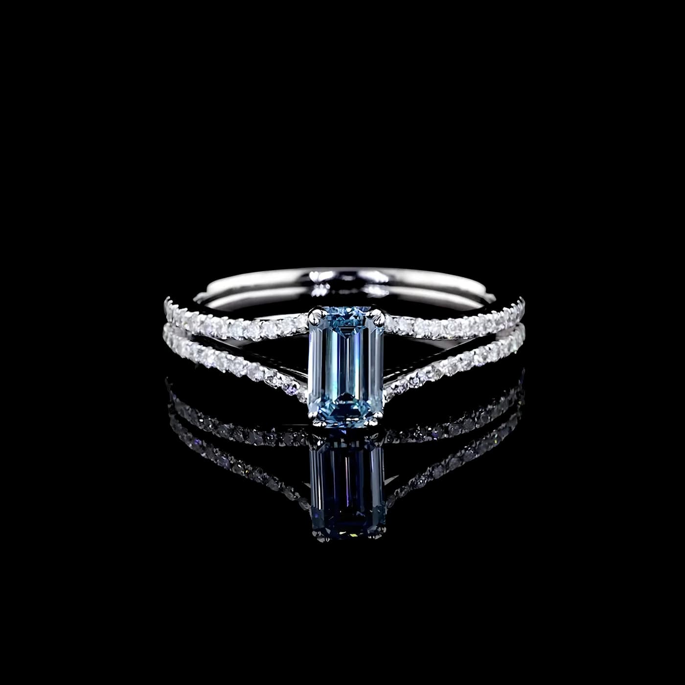 Bague Solitaire Diamant Blue (D08)