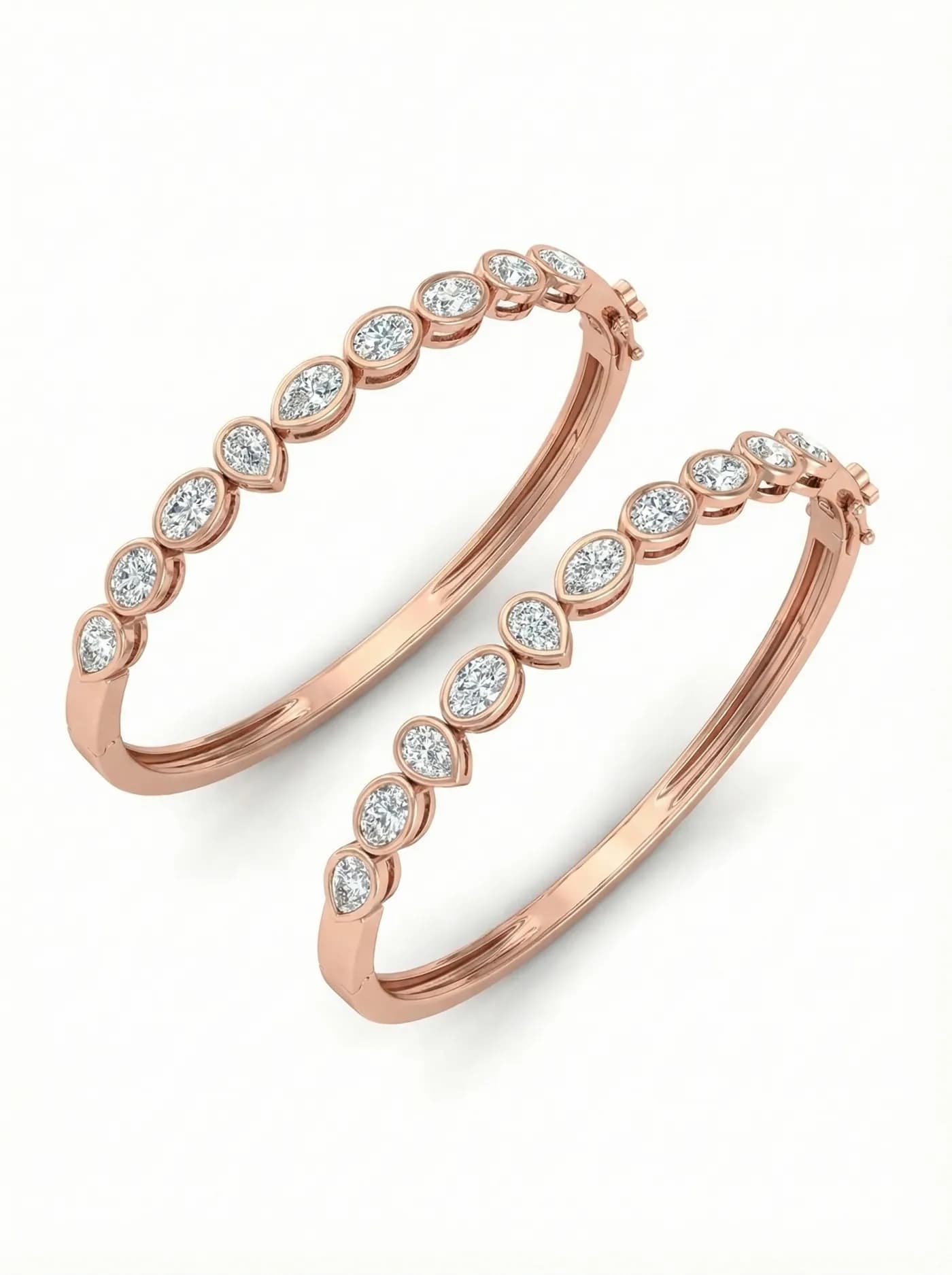 Bracelet en or rose avec diamant