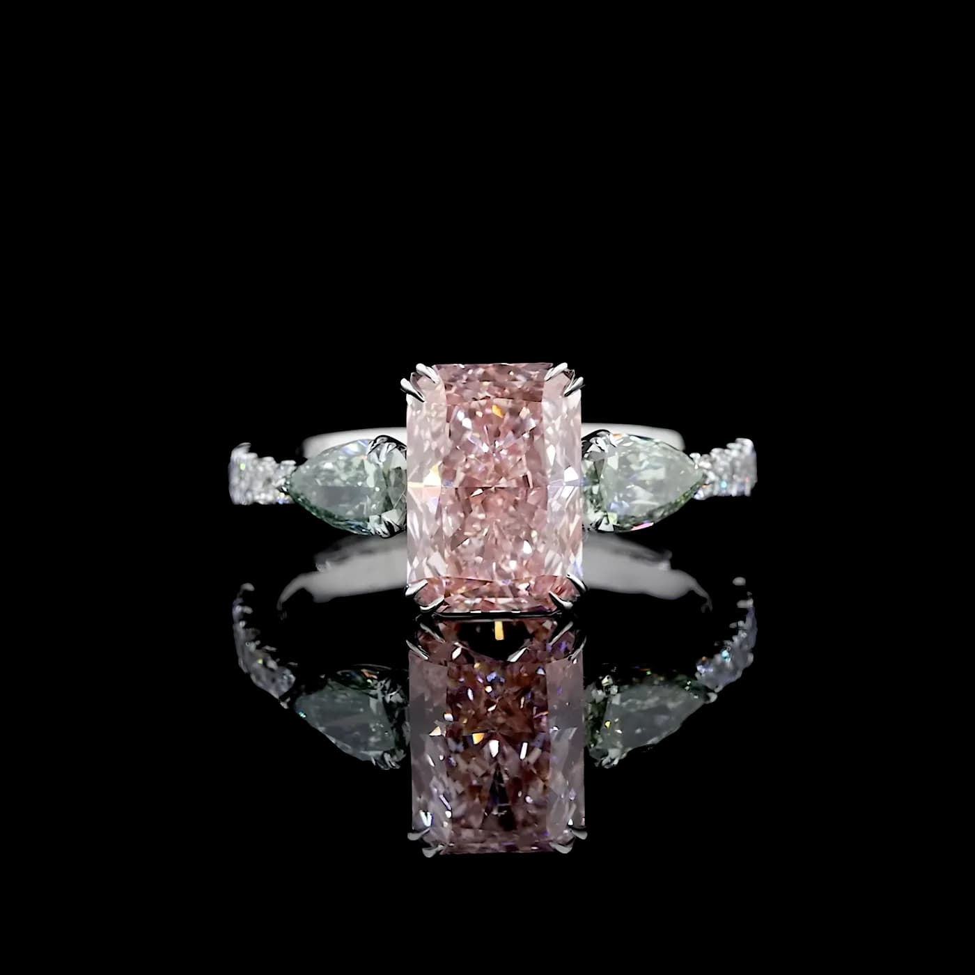 Bague 3 pièces en diamant rose (CV109-07)