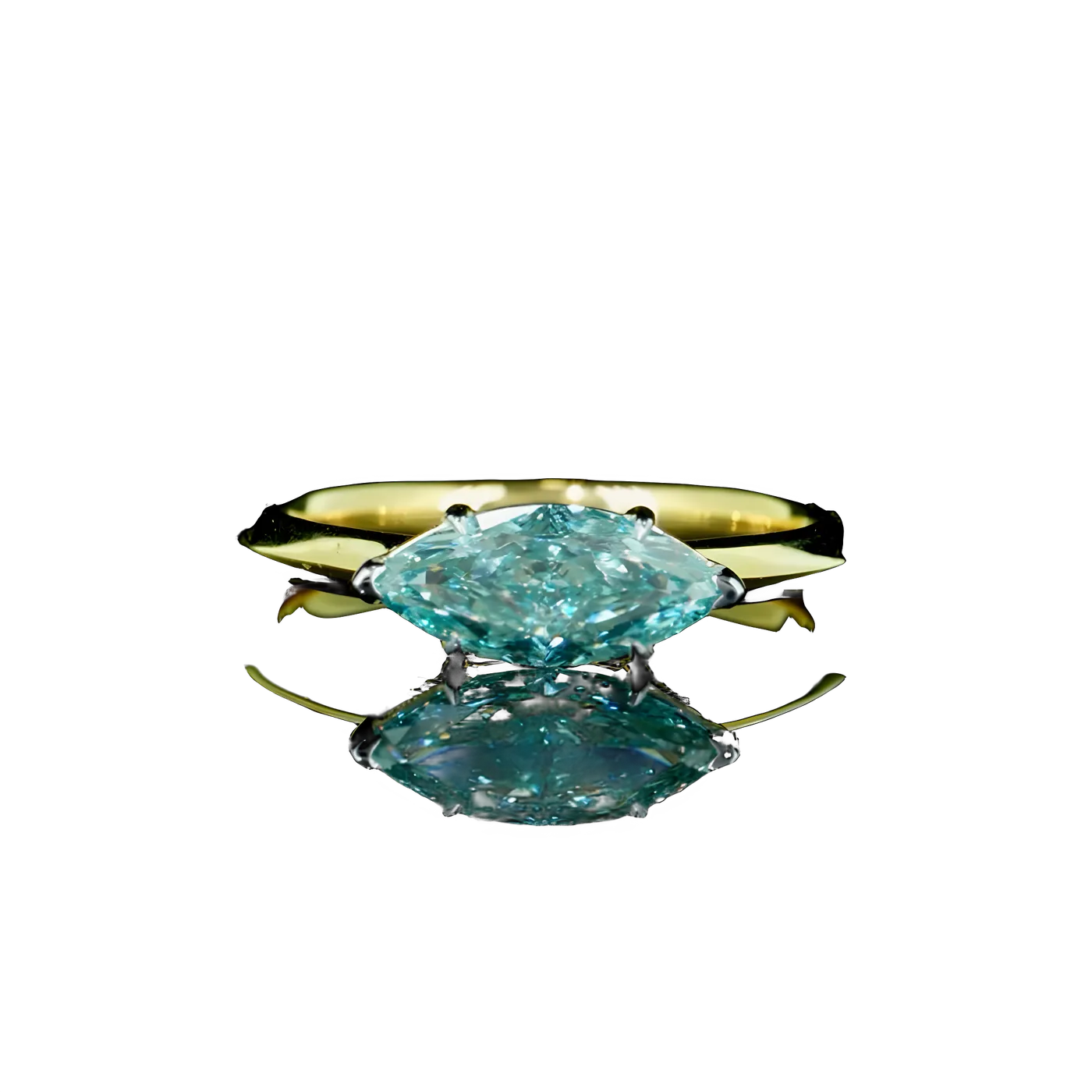 Bague solitaire en diamant bleu (D84)