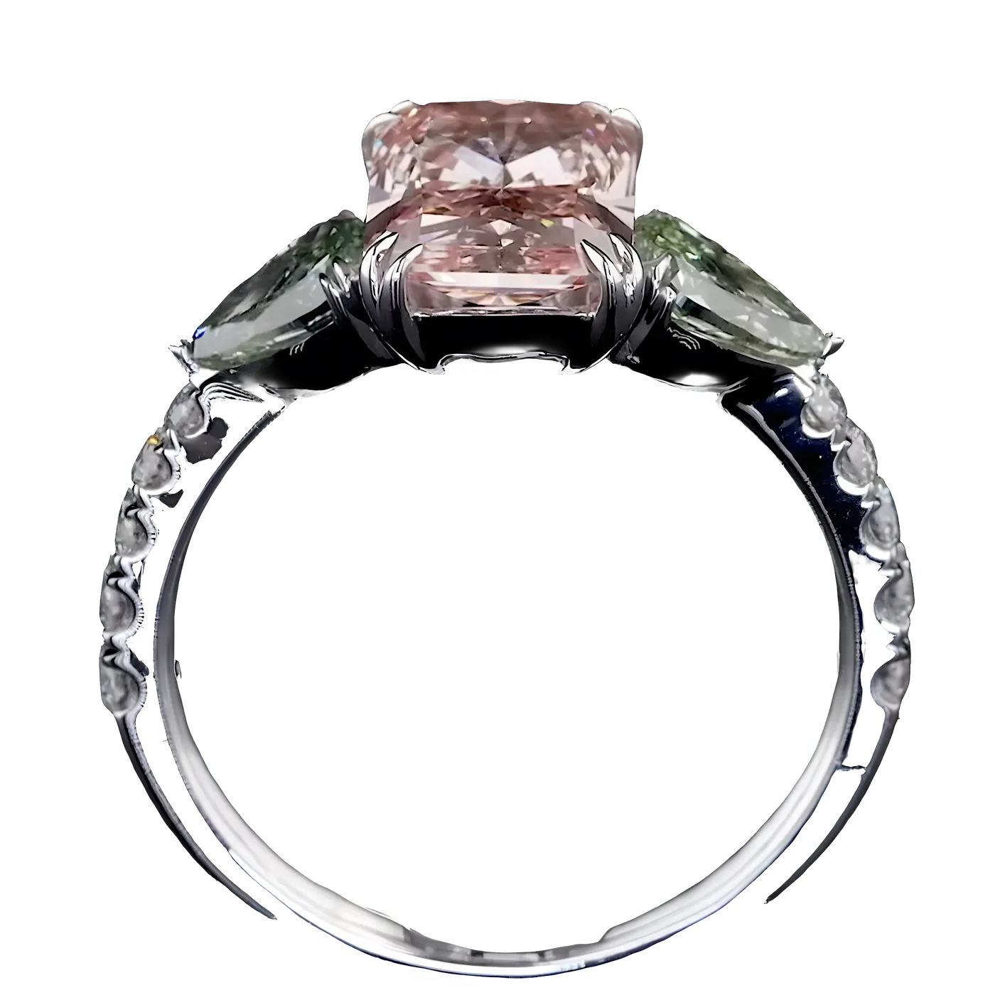 Bague 3 pièces en diamant rose (CV109-07)