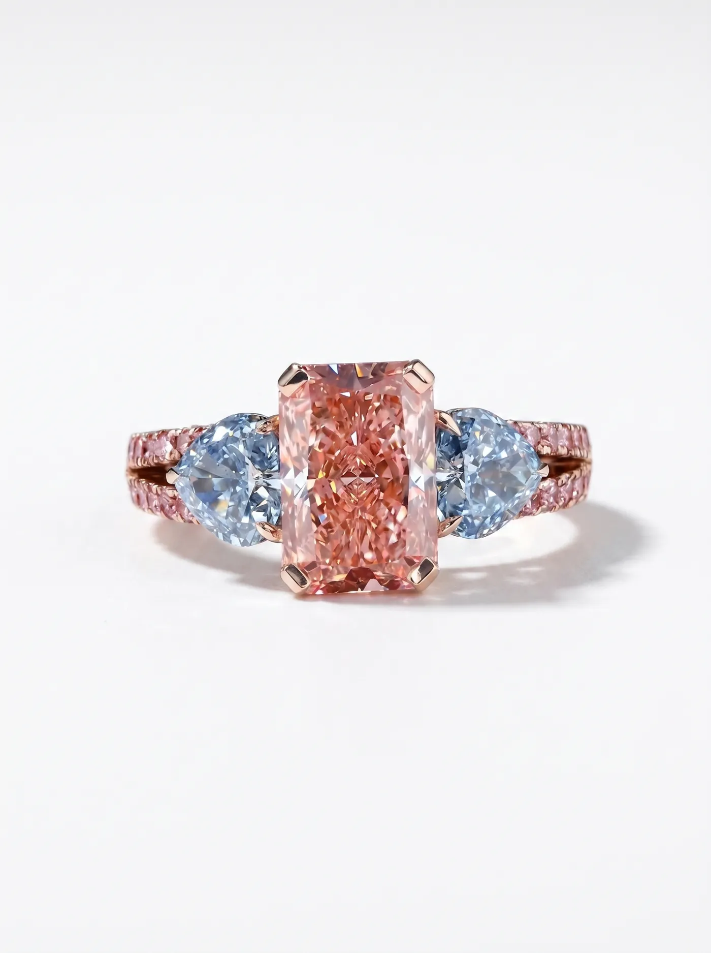 Bague 3 pièces en diamant rose de laboratoire (CV109-21)