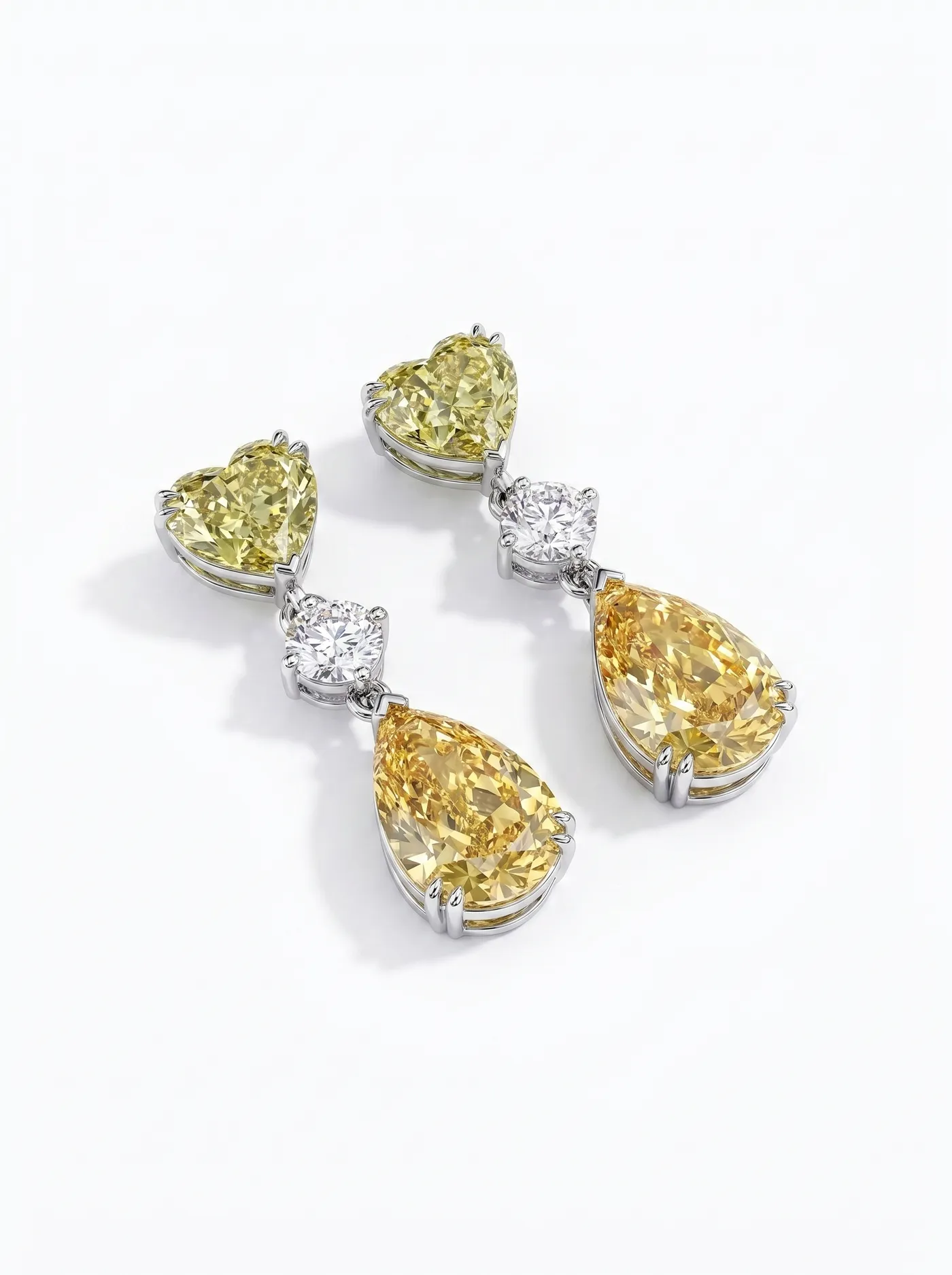 Boucles d'oreilles pendantes en diamant orange (CV109-14)