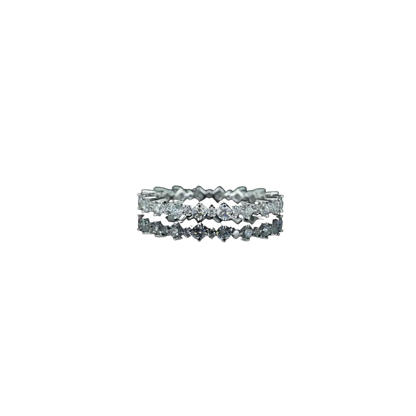 Bague entièrement pavée de diamants de laboratoire taille ronde (D87)
