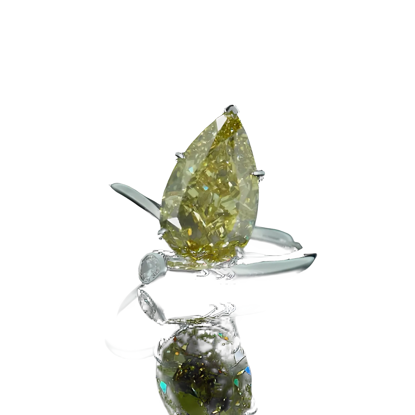 Bague solitaire en diamant jaune (C9-8)