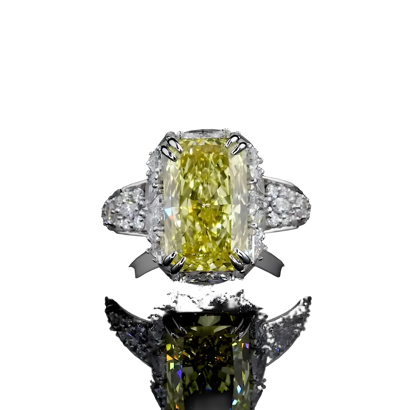 Bague halo en diamant jaune (CV83)