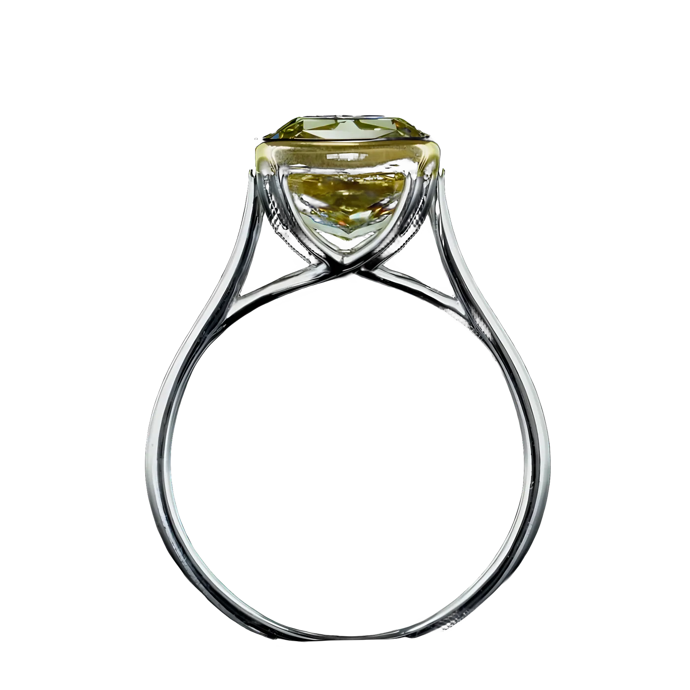 Bague solitaire diamant jaune (D109)