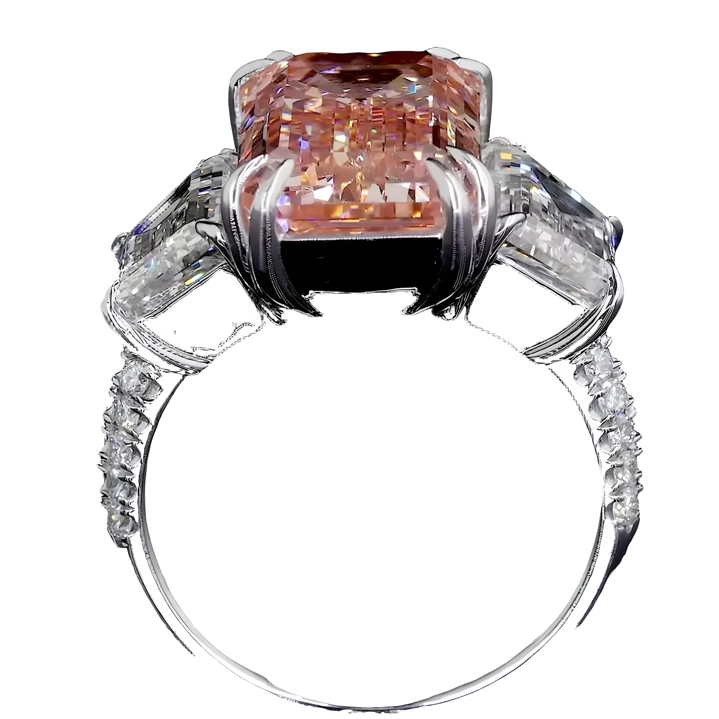 Bague 3 pièces en diamant rose (CV27)
