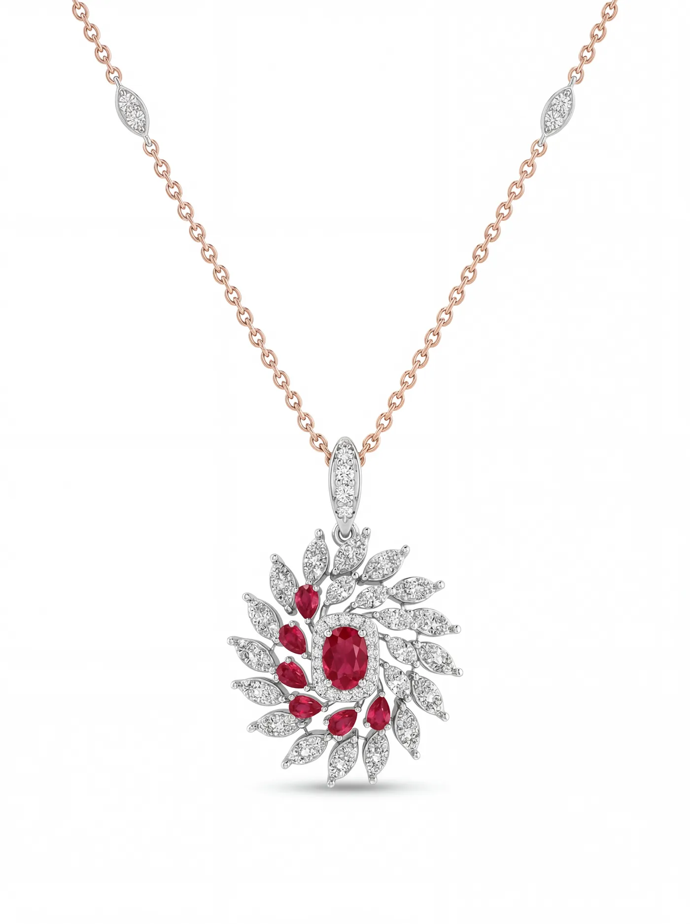 Collier en avec pierre précieuse et pierres supplémentaires
