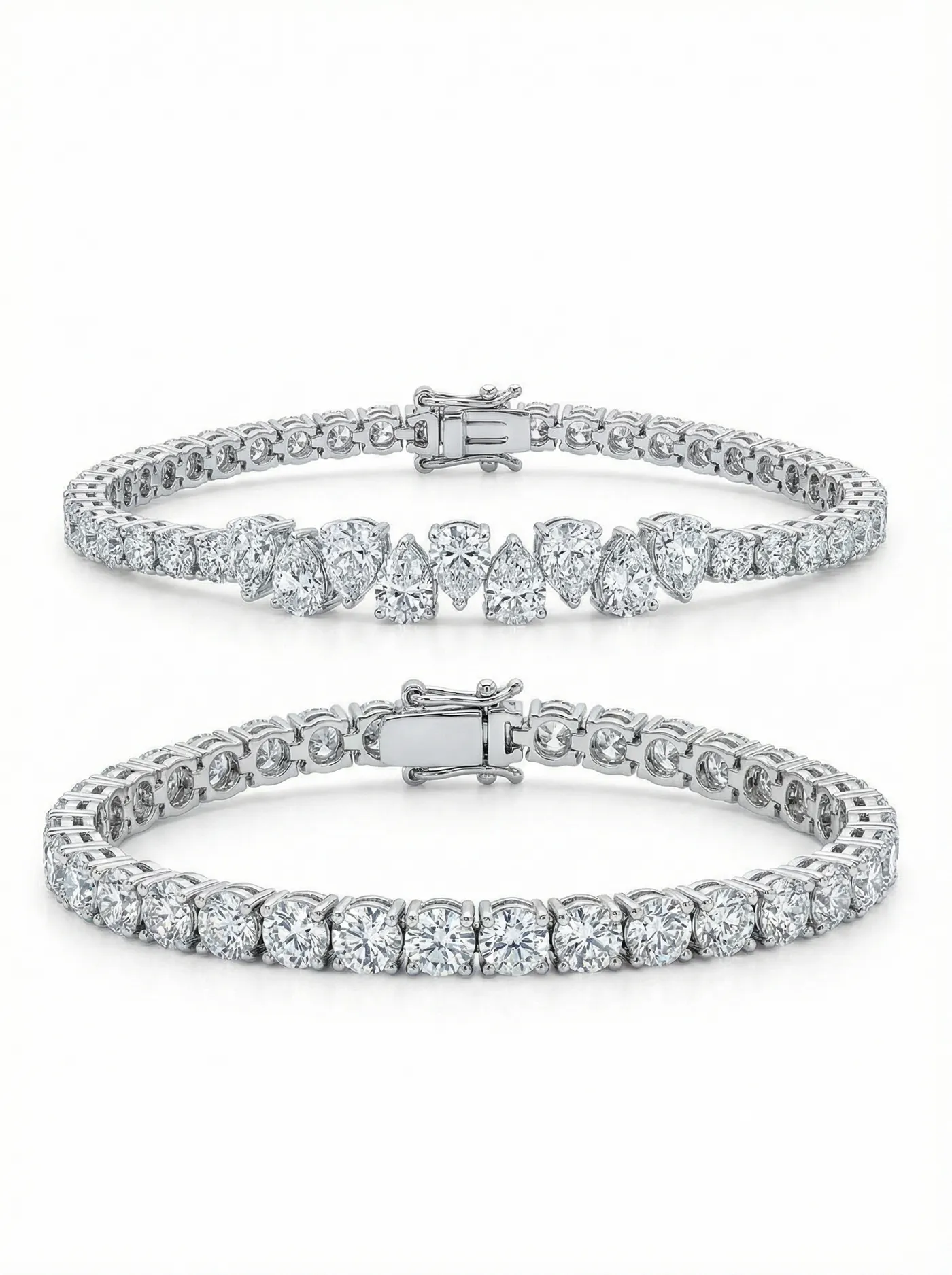Bracelet moderne en métal or blanc