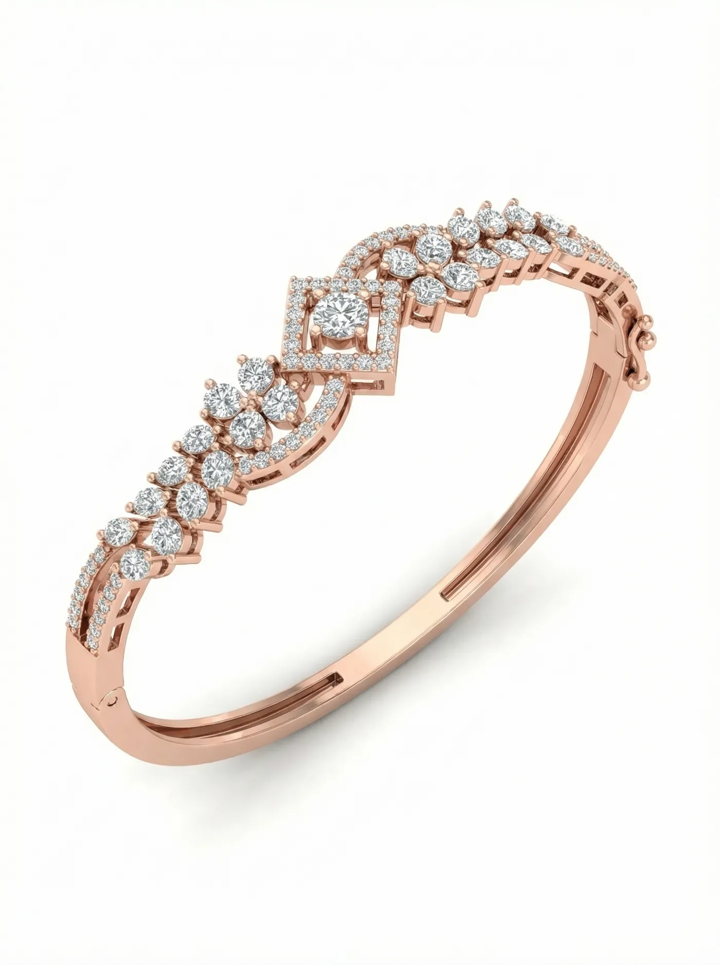 Bracelet en or orné d'un diamant