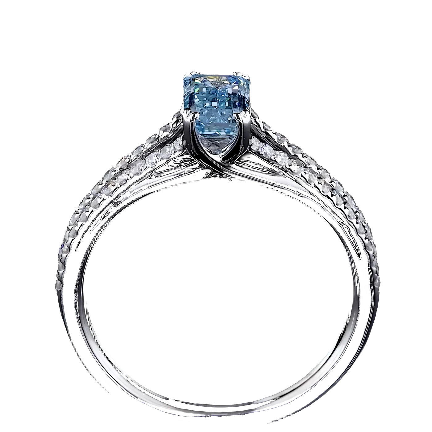 Bague Solitaire Diamant Blue (D08)