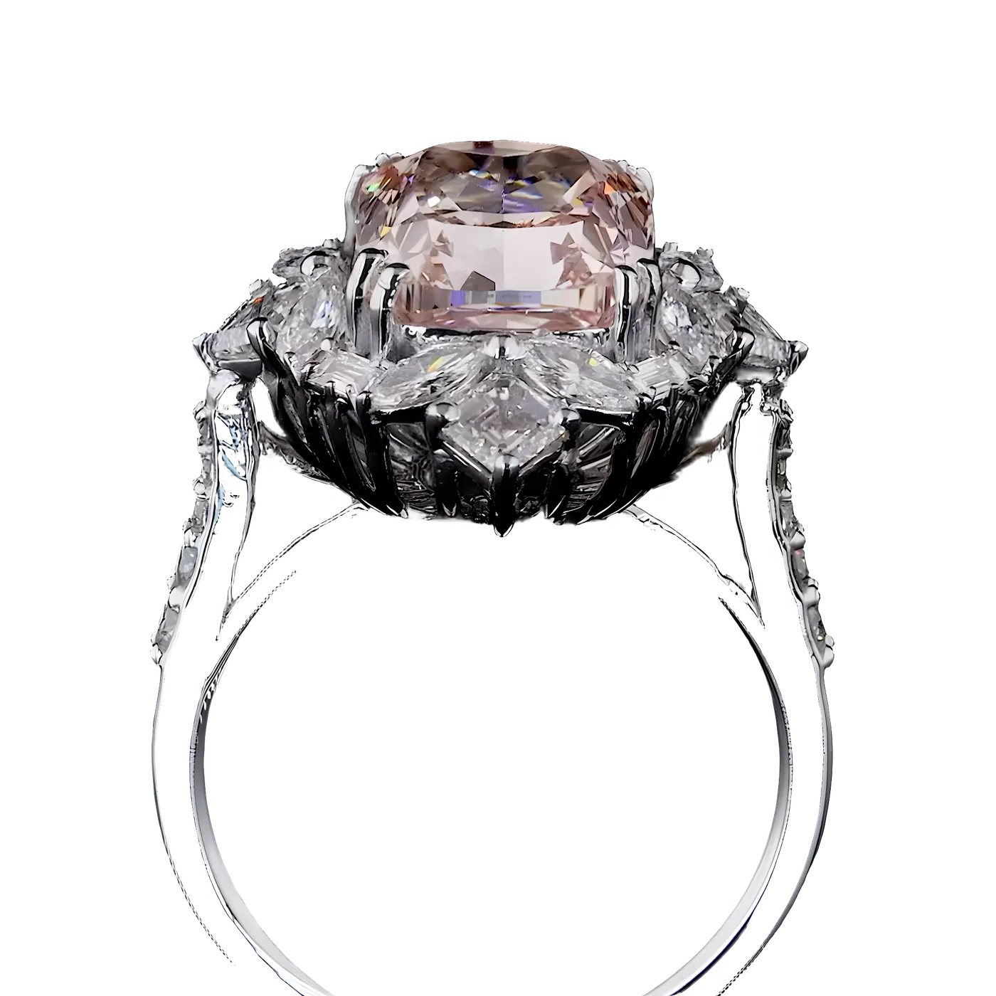 Bague halo en diamant rose (LC2-22)
