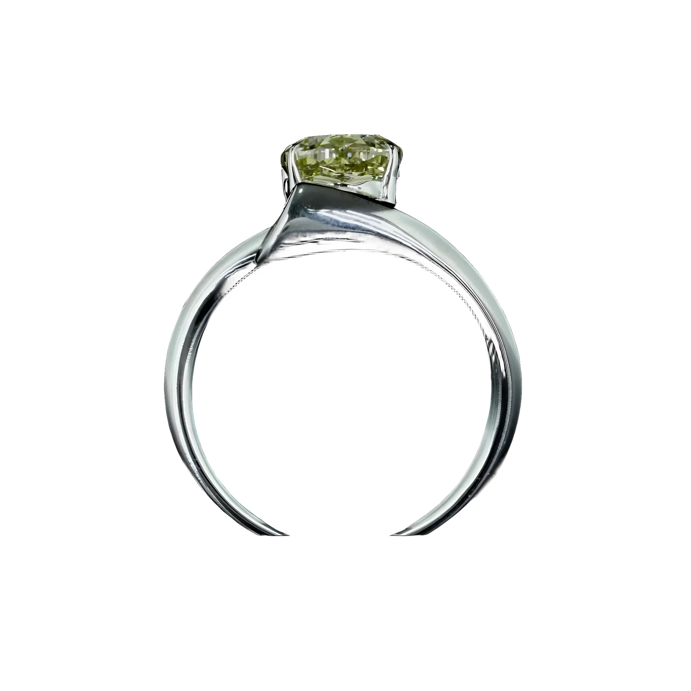 Bague solitaire en diamant jaune (D113)