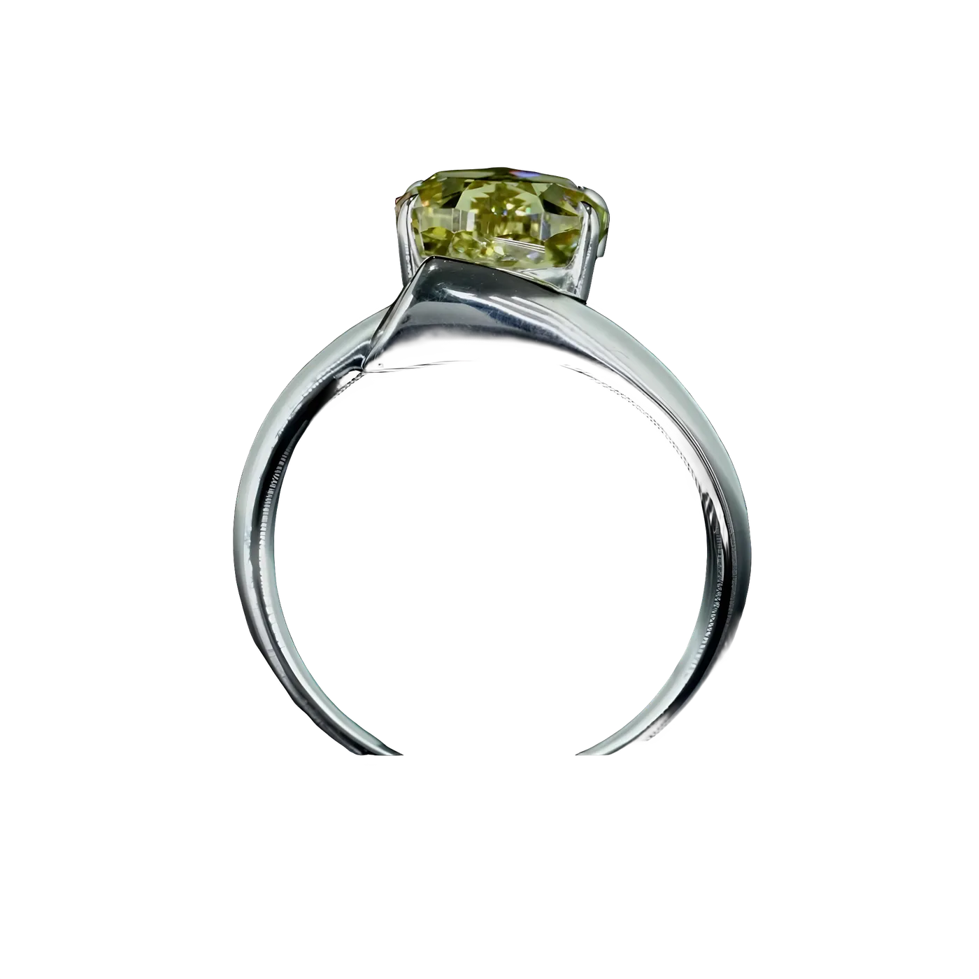 Bague solitaire en diamant jaune (C9-8)