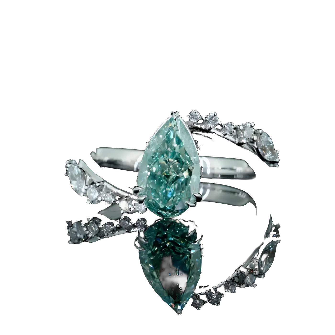 Bague solitaire en diamant bleu de laboratoire (D75)