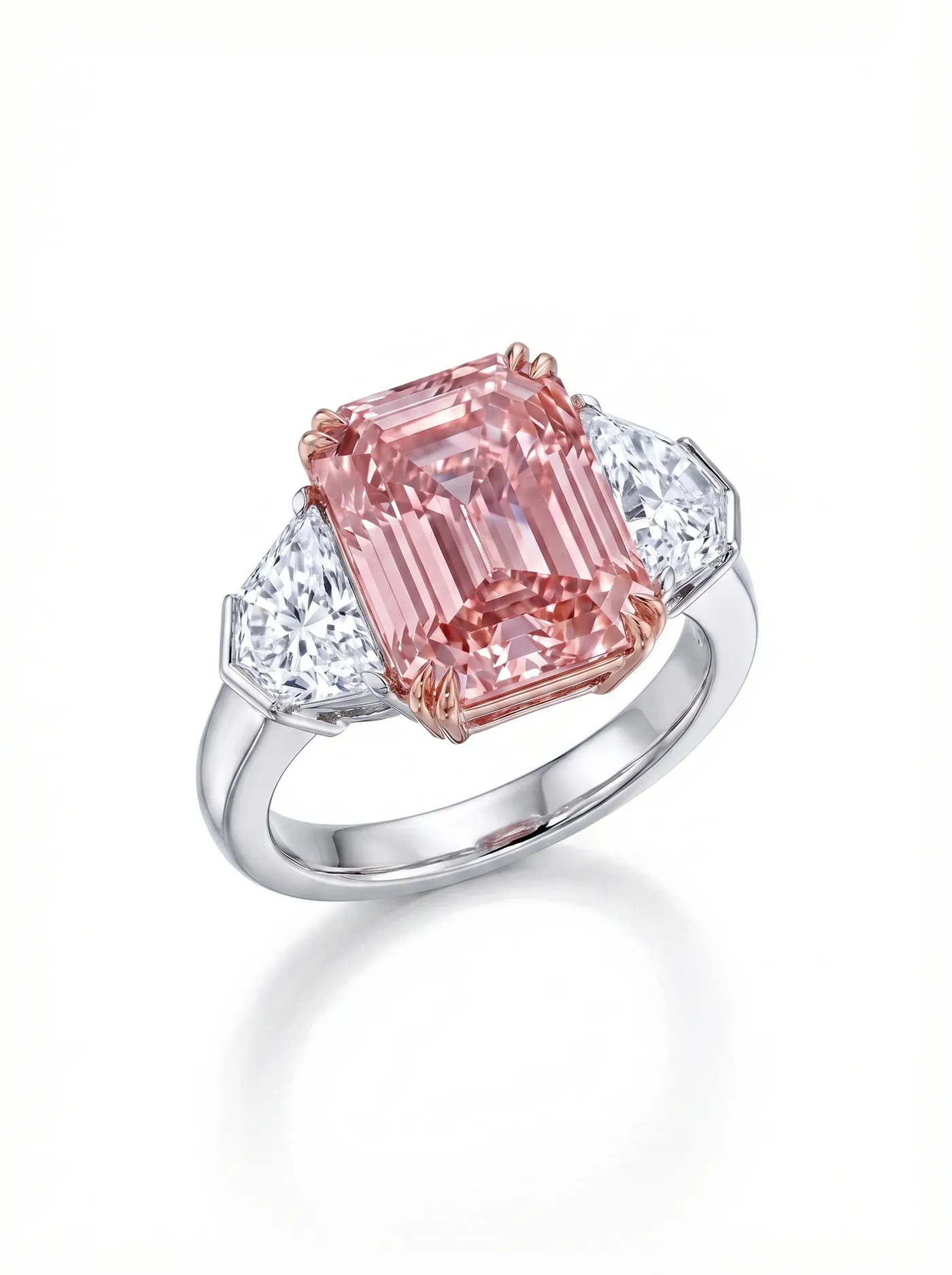 Bague 3 pièces en diamant rose