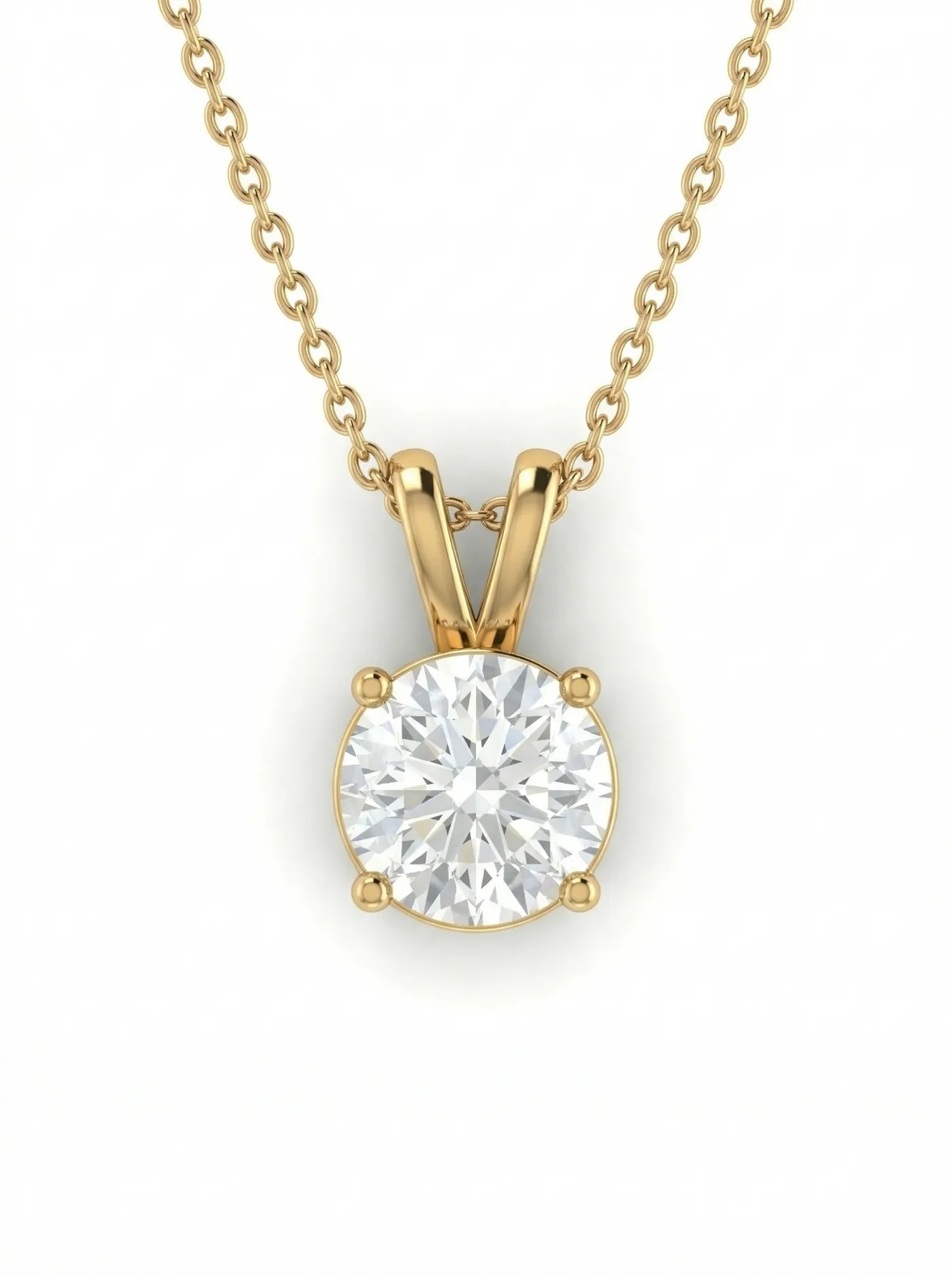 Collier en or jaune avec une pierre principale