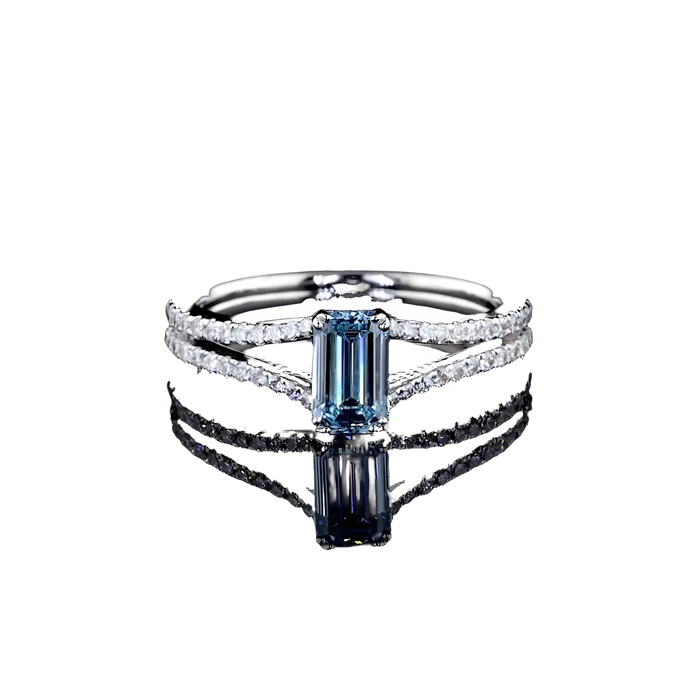 Bague Solitaire Diamant Blue (D08)
