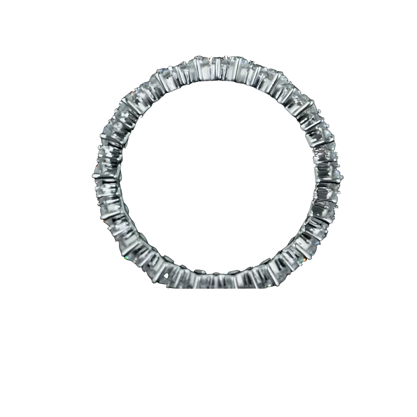 Bague entièrement pavée de diamants de laboratoire taille ronde (D87)