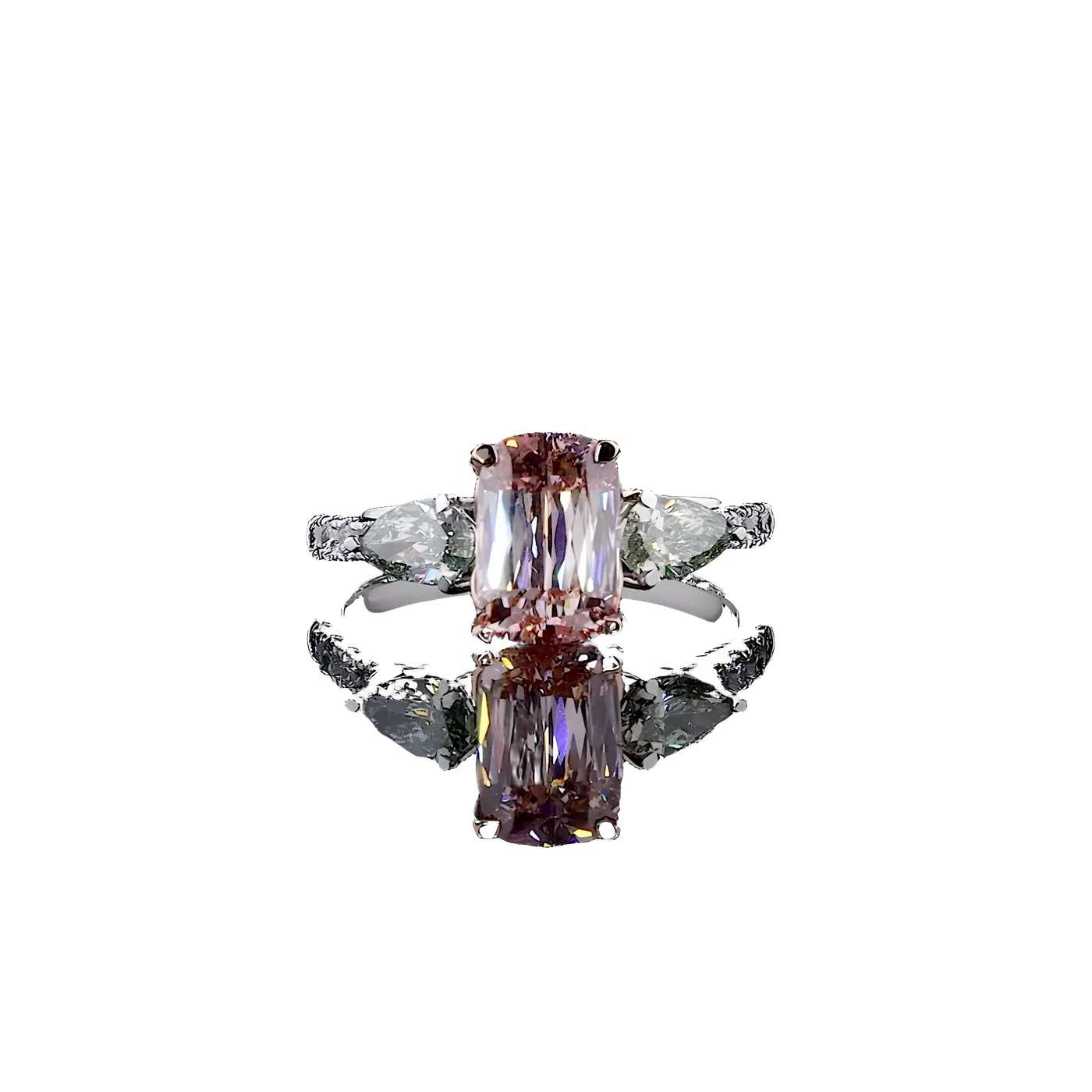 Bague 3 pièces en diamant rose (CV30)