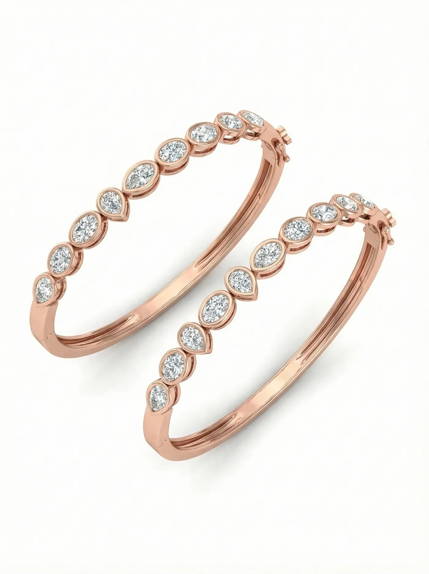 Bracelet en or rose avec diamant