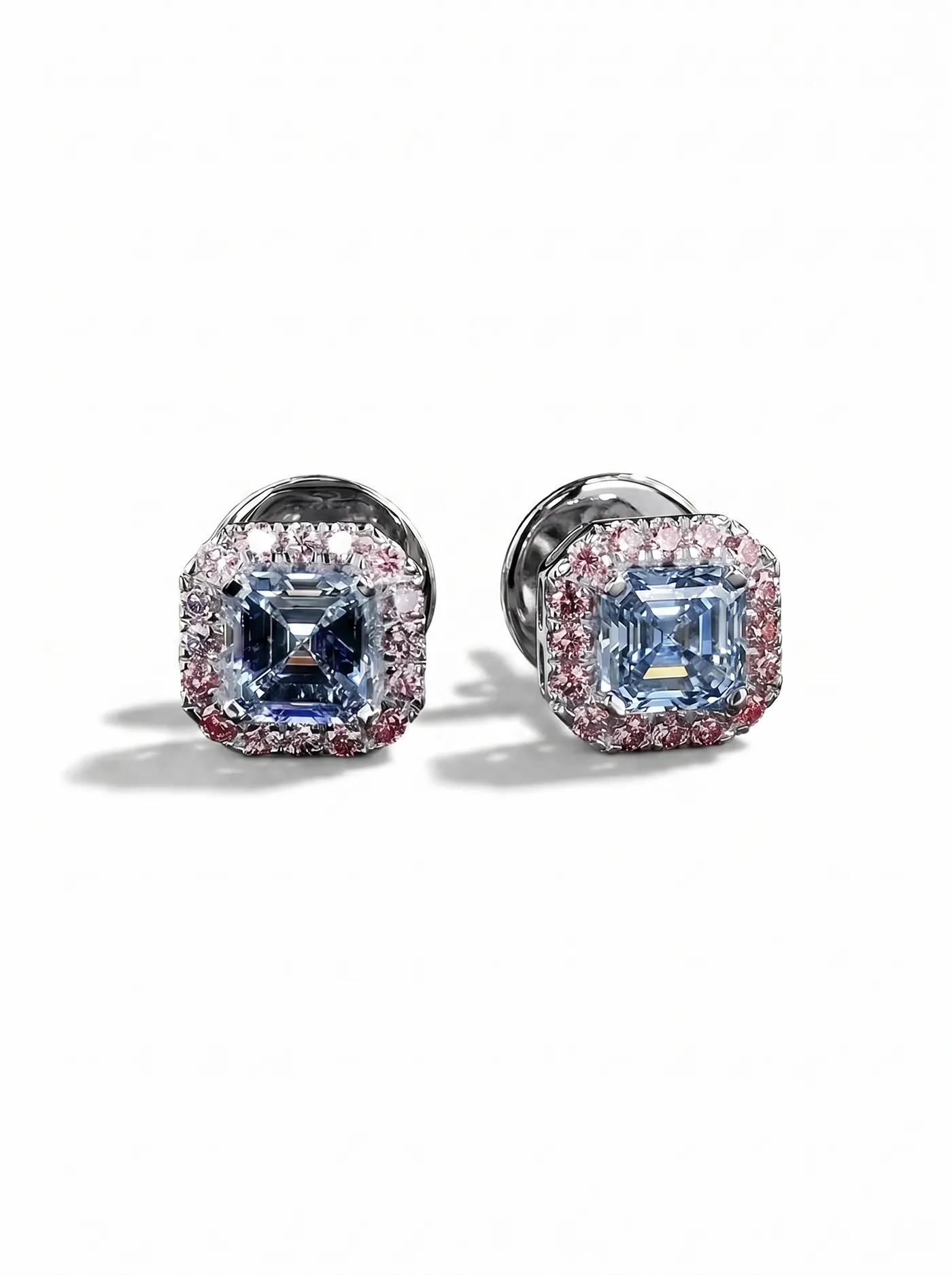 Boucles d'oreilles puces en diamant bleu (CV109-30)