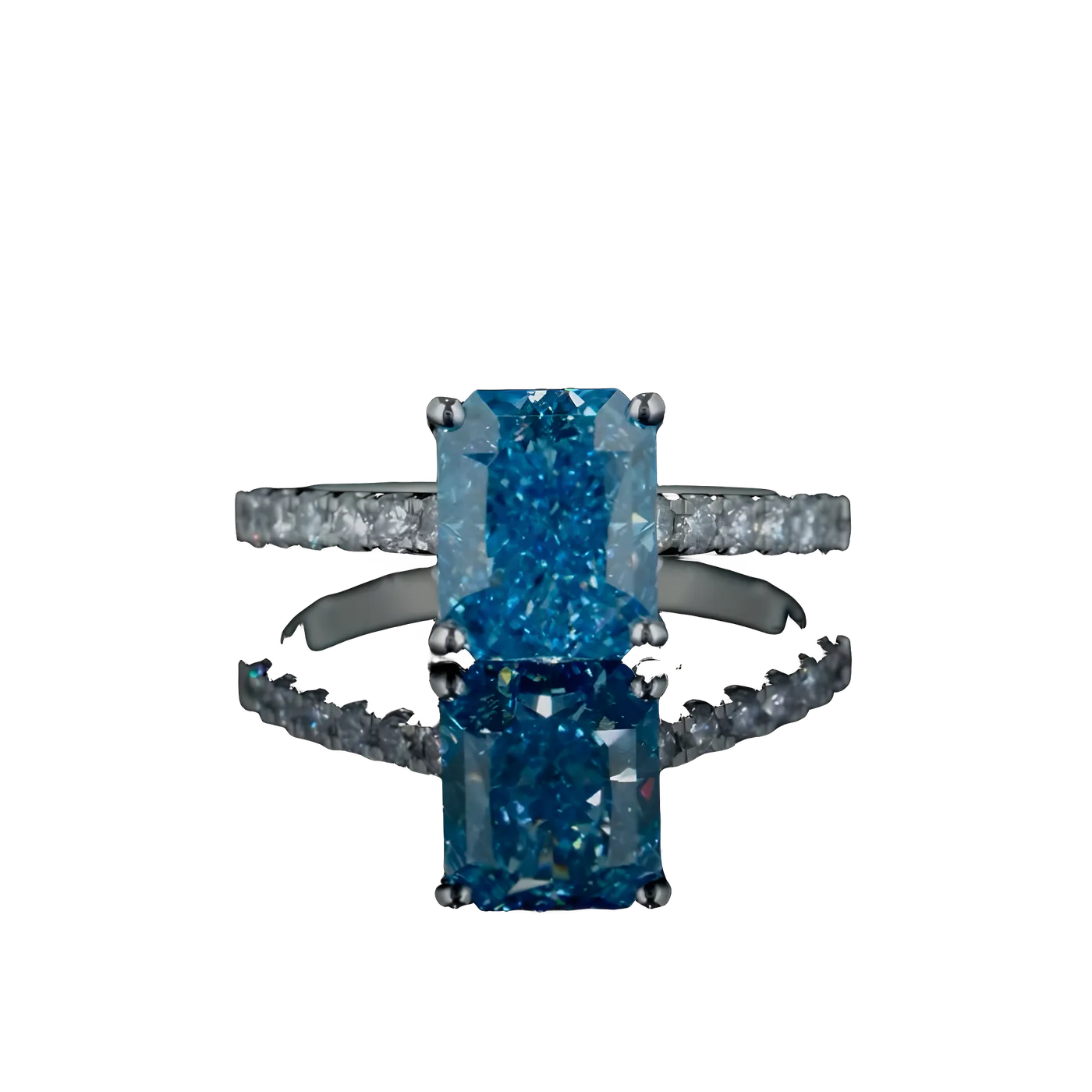 Bague solitaire (pavée) diamant Blue (LC1-12)