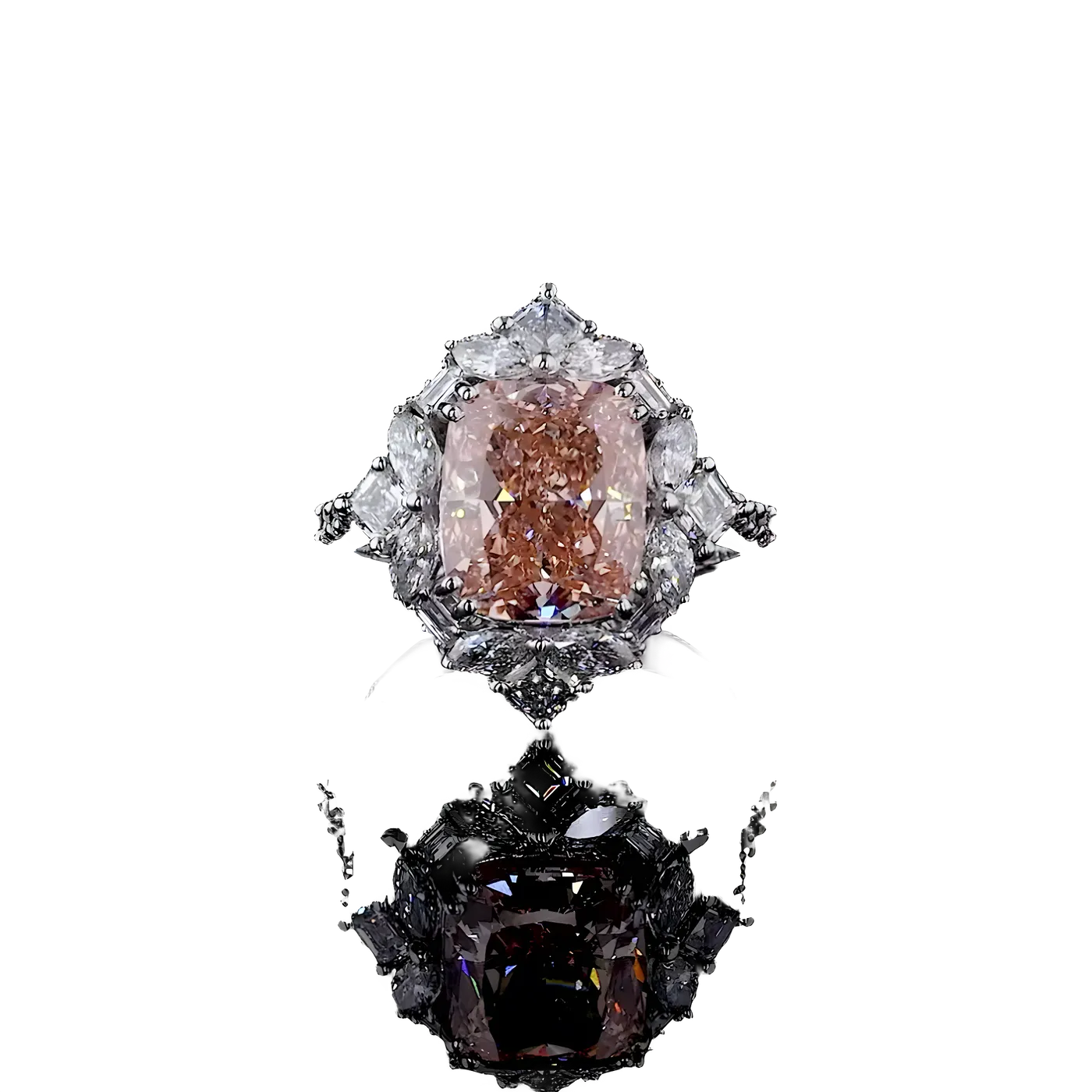 Bague halo en diamant rose (LC2-22)