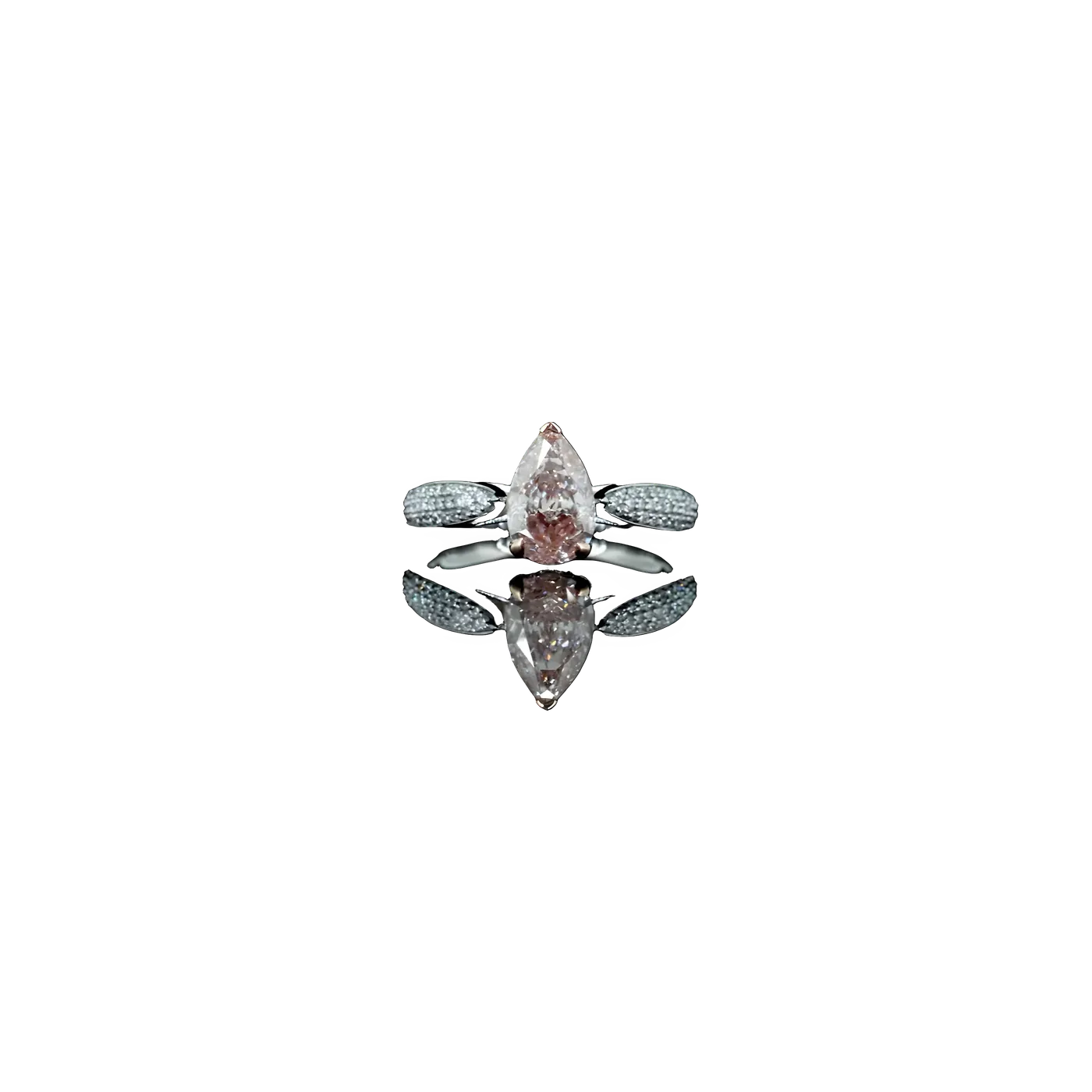 Bague solitaire diamant rose (LC1-13A)