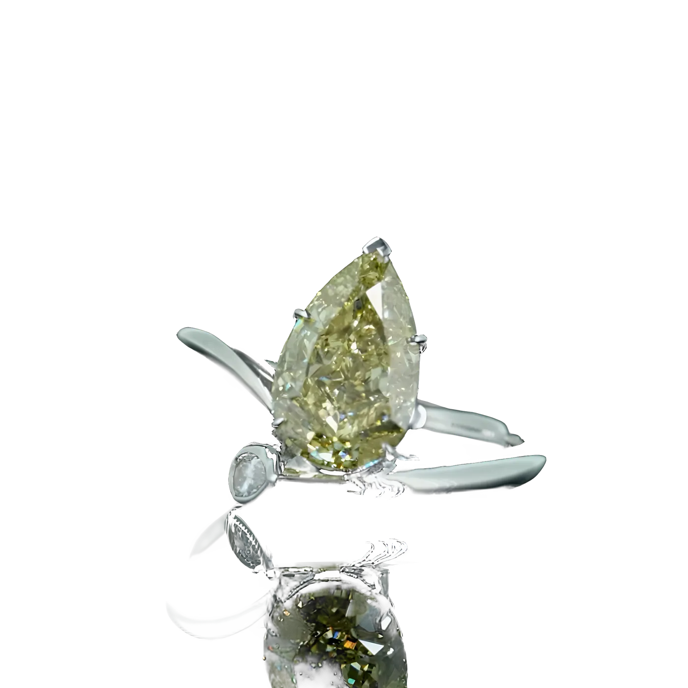 Bague solitaire en diamant jaune (D113)