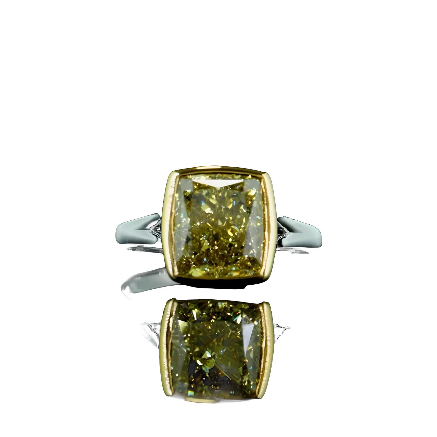 Bague solitaire diamant jaune (D109)