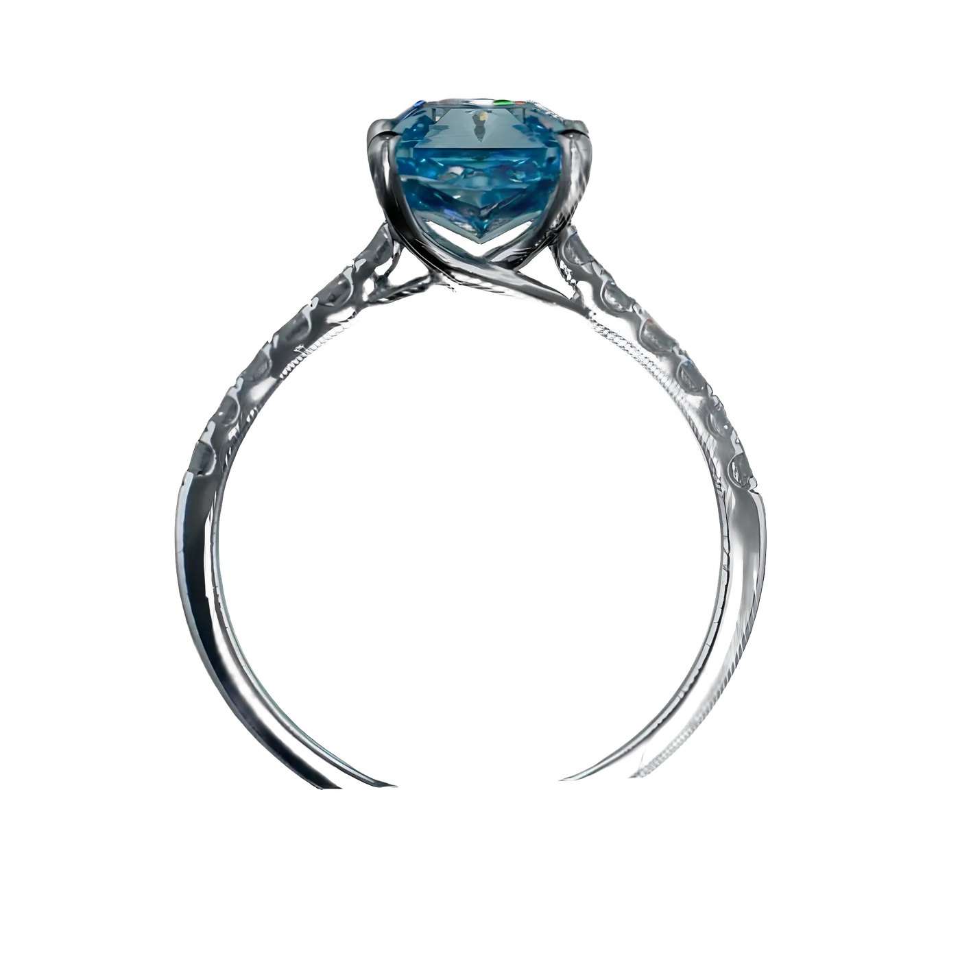 Bague solitaire (pavée) diamant Blue (LC1-12)