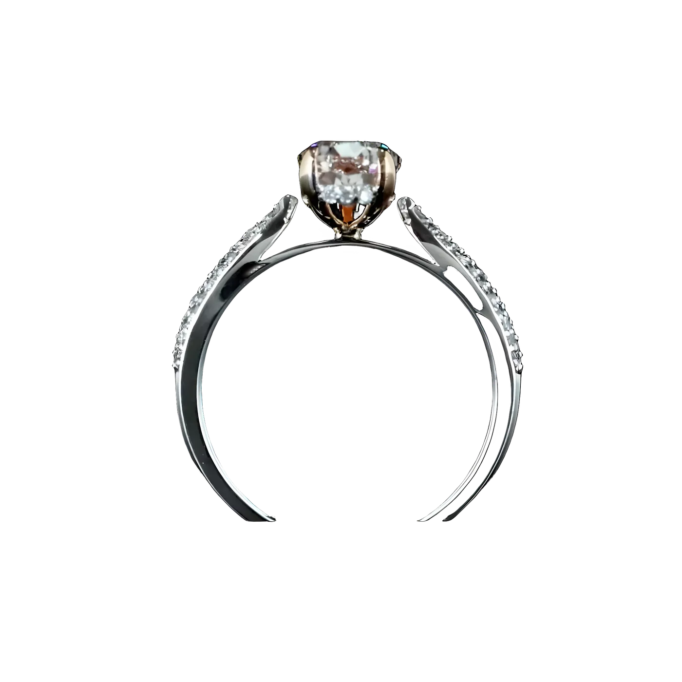 Bague solitaire diamant rose (LC1-13A)