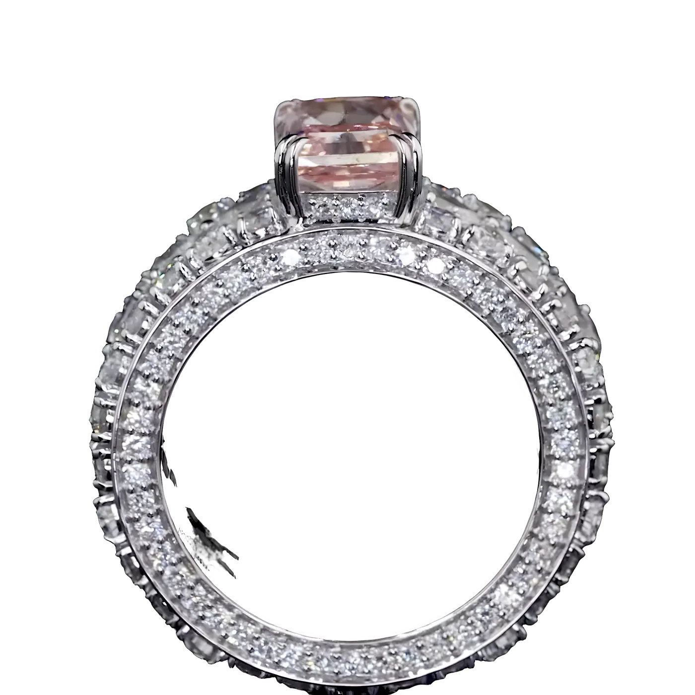 Bague pavée de diamants roses (LC1-14)