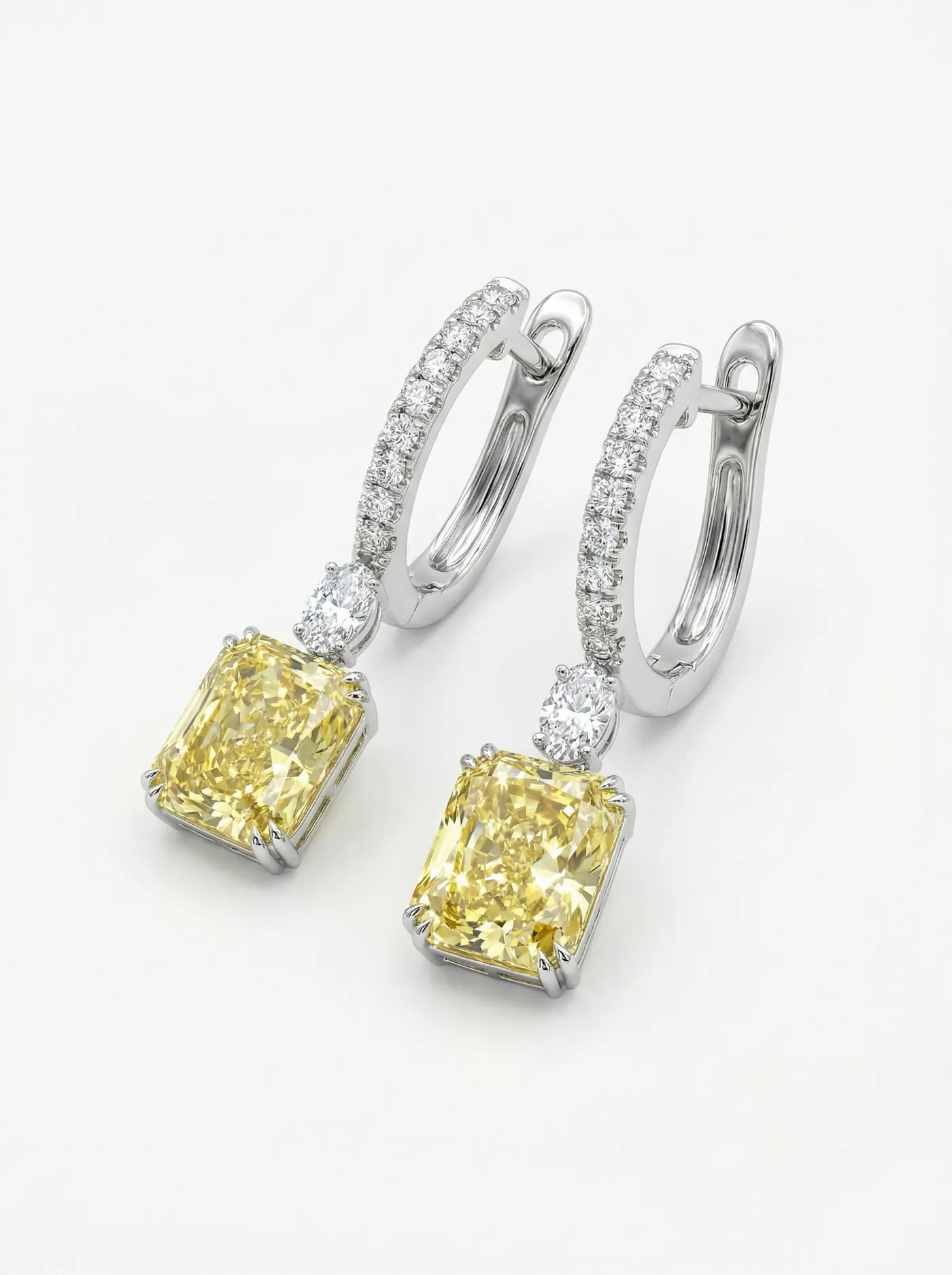 Boucles d'oreilles pendantes en diamant jaune (CV36)