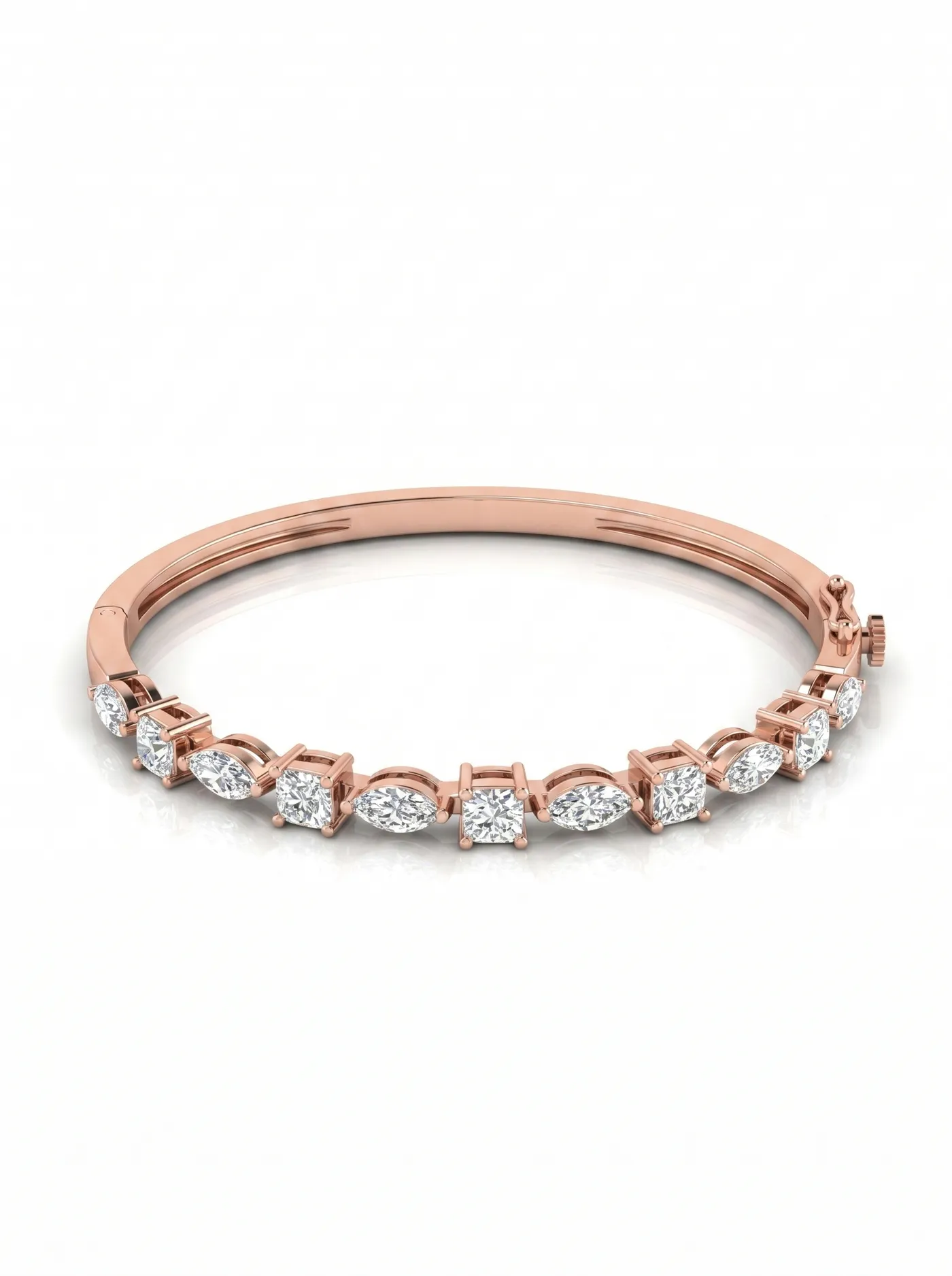 Bracelet en or rose avec diamant