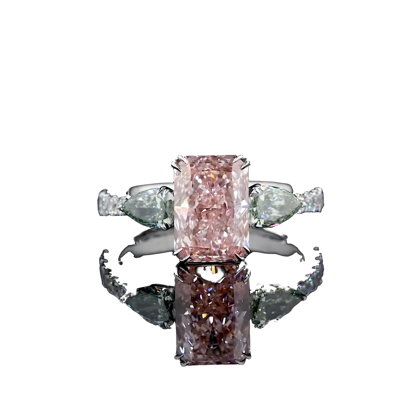 Bague 3 pièces en diamant rose (CV109-07)